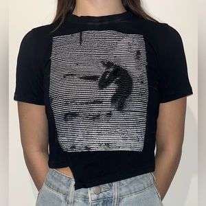 asymmetrical crop tee, size small, shein